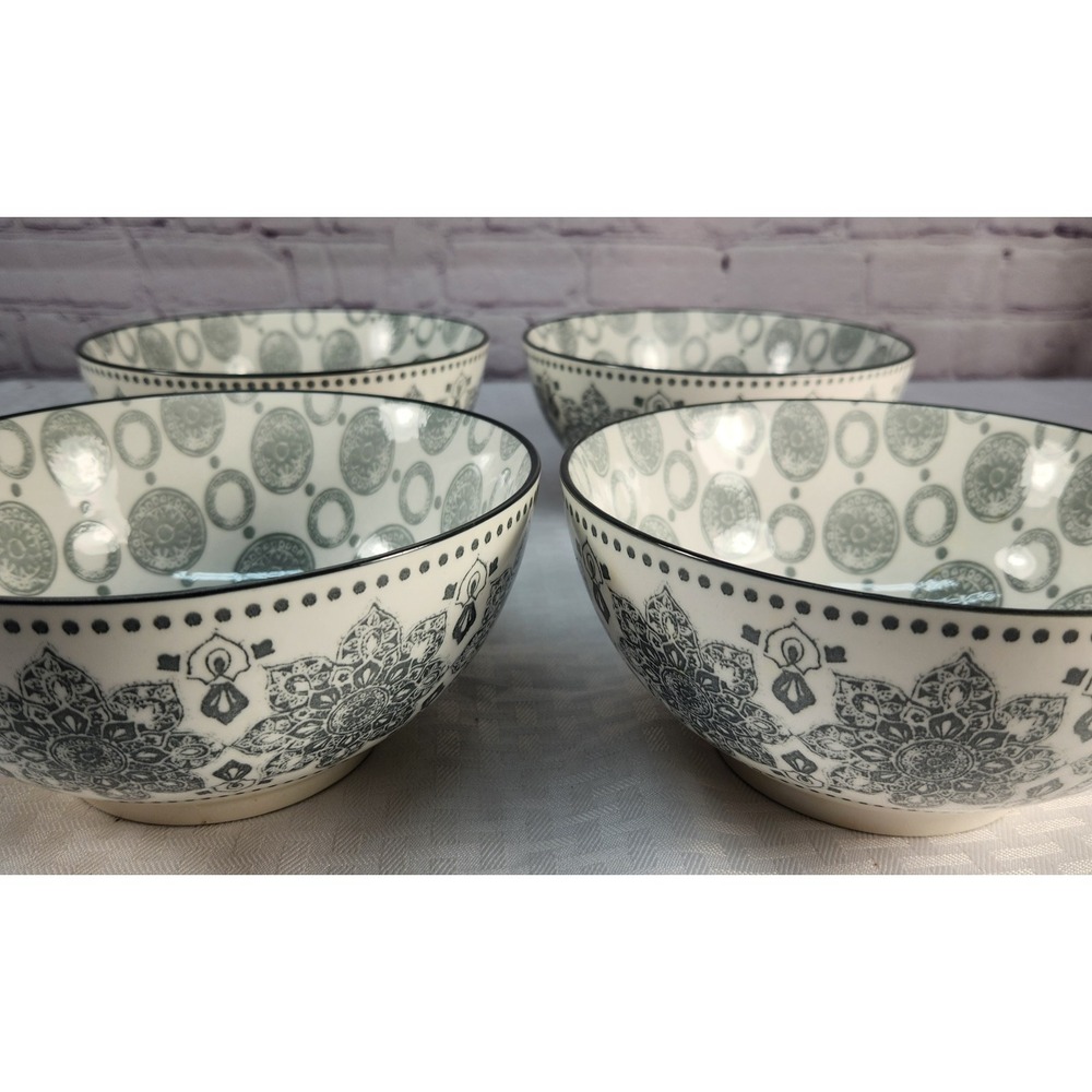Prima Design Glazed Ceramic Cereal Soup‎ Bowls  Set of 4 New!